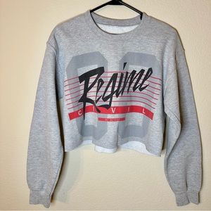 Civil Regime Cropped Crew Neck Sweatshirt